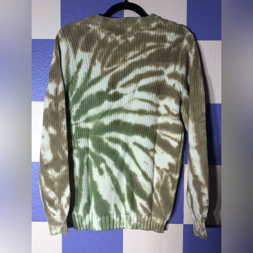 NWT Ser.o.ya Leo Knit Sweater in Beige Green Swirl Tie-Dye - Size S